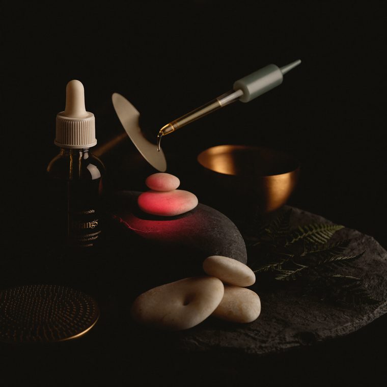 Luxury crown scalp renewal ritual with warm glow and aromatherapy